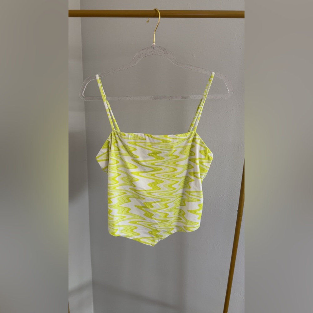 Vibrant Yellow Patterned Women's Top